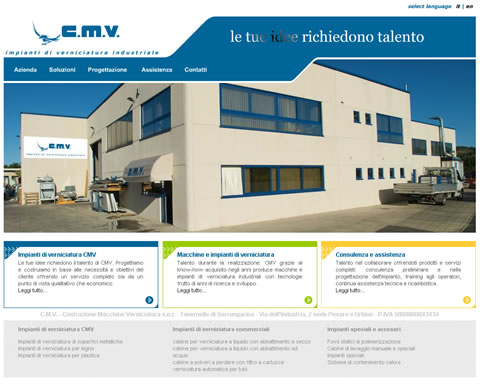 CMV costruzione macchine e impianti verniciatura industriale Serrungarina Pesaro Urbino